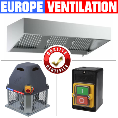 hotte professionnelle avec moteur tourelle