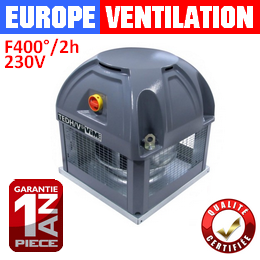 Tourelle d'extraction restaurant monophasé 230V VIM avec cadenas de sécurité