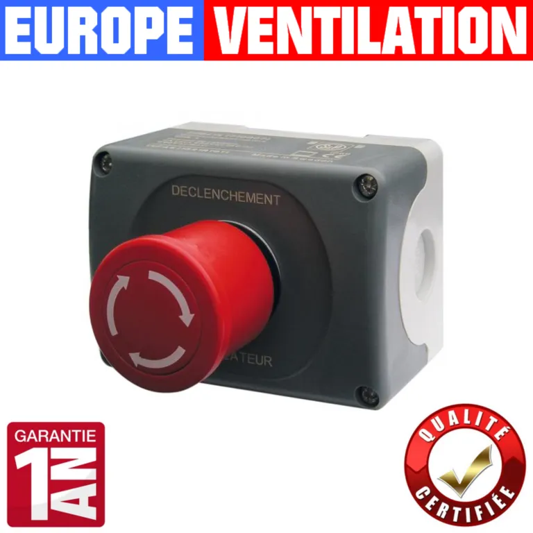 bouton coup de poing marche forcee hotte restaurant 230v - 660v cuisine professionnelle - monophase et triphase - 10A vim