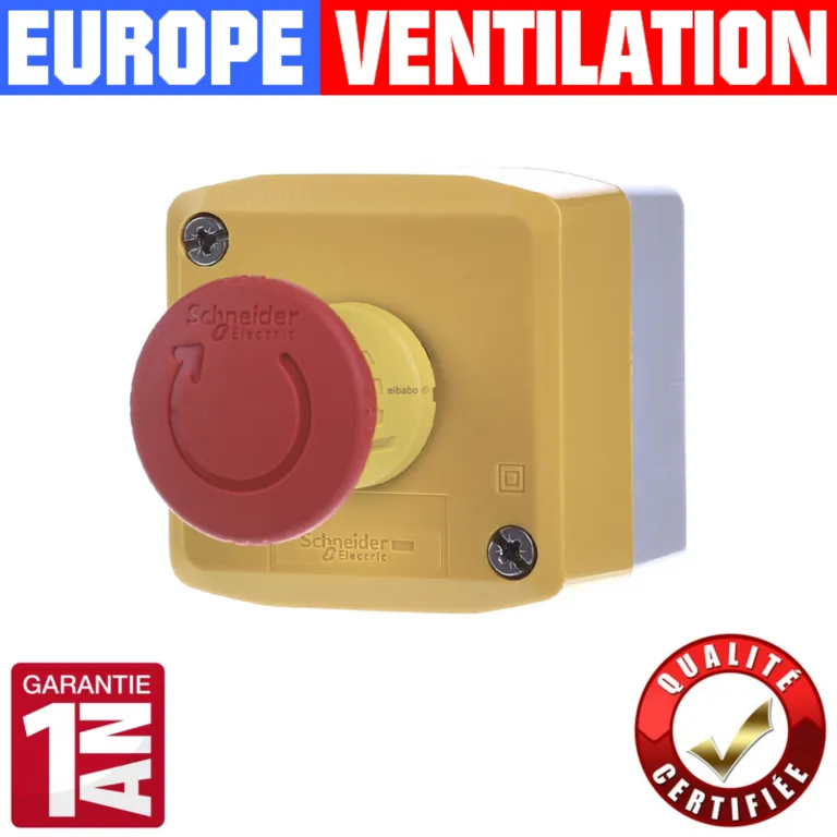 bouton coup de poing marche forcee hotte restaurant 230v - 660v cuisine professionnelle - monophase et triphase - 10A