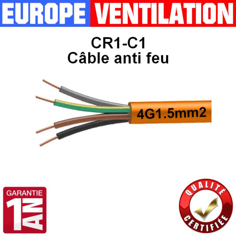 cable pyro cr1 - 4x1.5mm2 - f400-2h- anti feu - hotte cuisine professionnelle restaurant