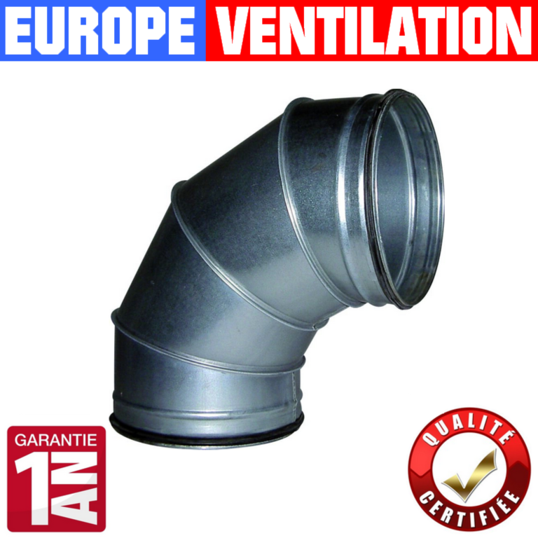 coude galvanise 90° pour hotte professionnelle