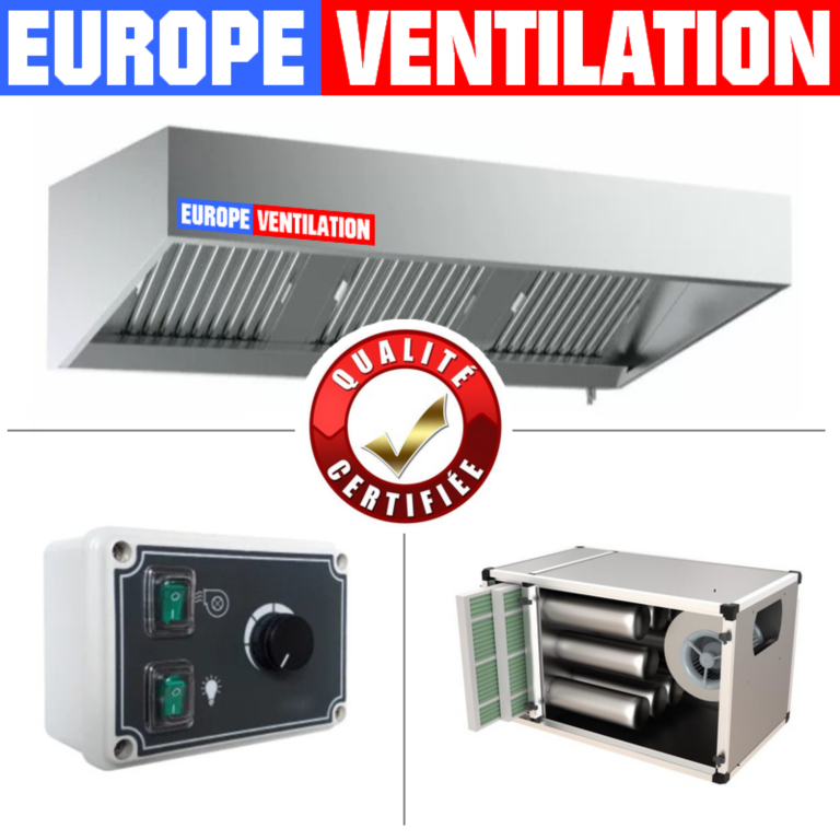 hotte statique professionnelle avec caisson charbons actifs motorisé