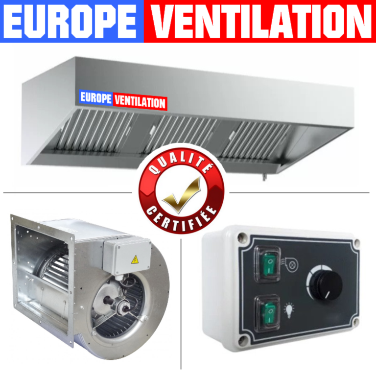 hotte professionnelle motorise avec moteur et variateur pour restaurant profondeur 950mm