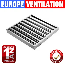 Filtre choc inox pour hotte de cuisine professionnelle restaurant