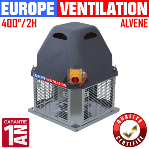 Tourelle d'extraction hotte professionnelle 230V/380V - 400°/2h