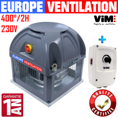 Tourelle d'extraction VIM TEDH 315 pour cuisine professionnelle 230V avec variateur 3A