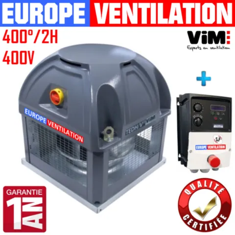 Tourelle d'extraction VIM TEDH 315 pour cuisine professionnelle 400V avec variateur de frequence